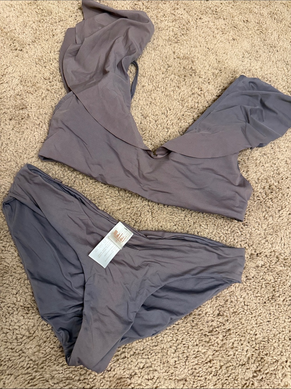Malai Bikini set- Women’s Ruffle V-Neck Bikini Set in Dusty Lavender